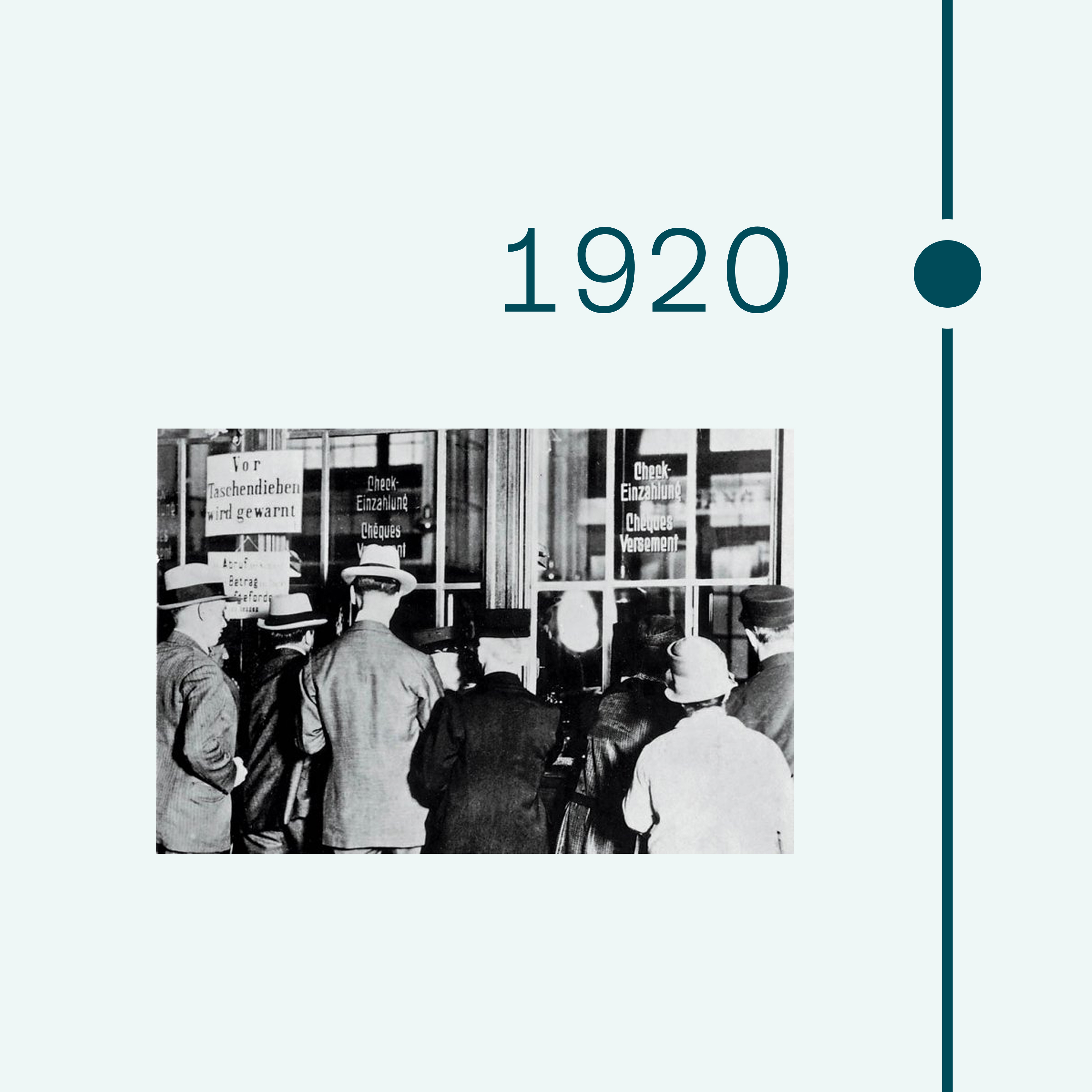 1920. Immagine della folla prima del negozio